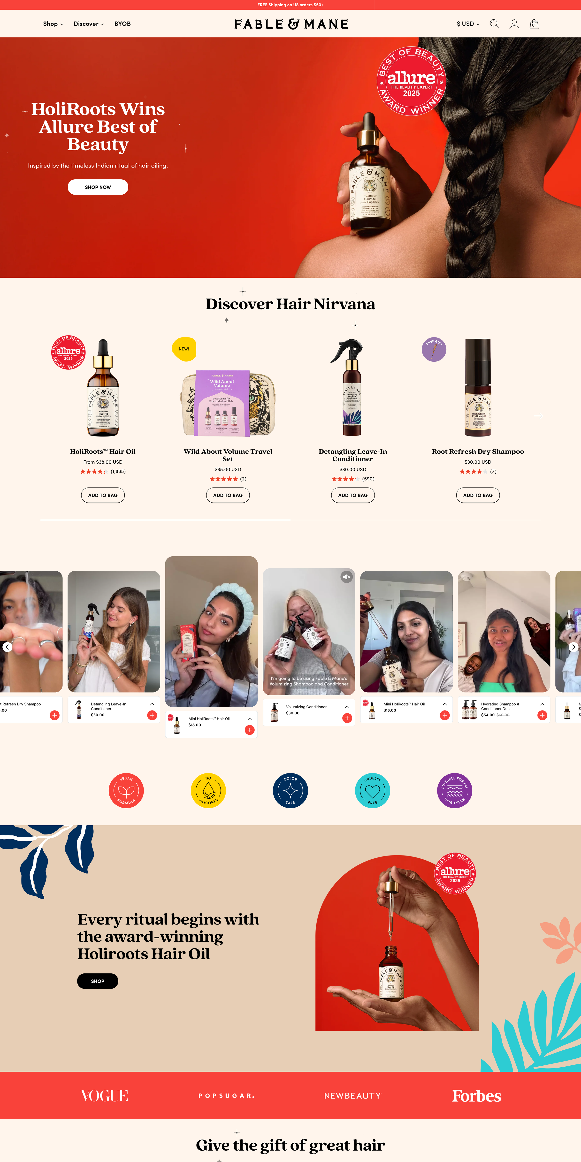 Fable & Mane - Website Screenshot