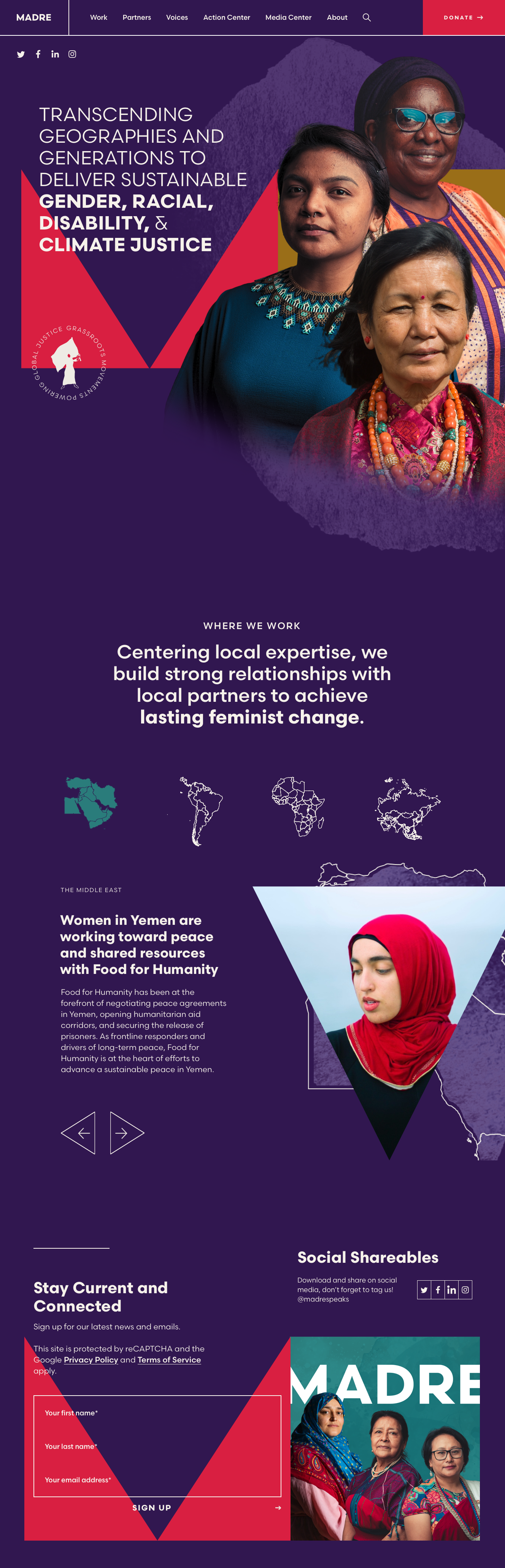 MADRE - Website Screenshot